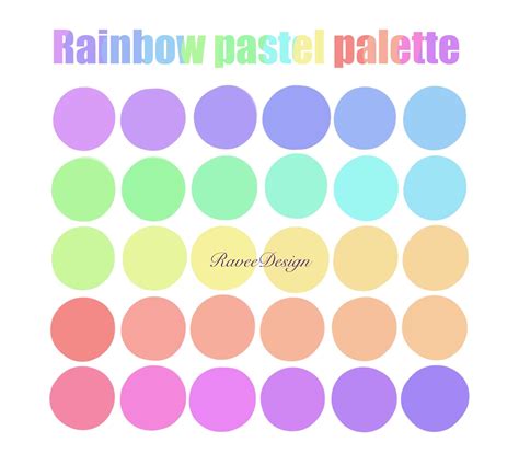 30 rainbow pastel color palette for procreate palette on ipad you will receive 30 full colors