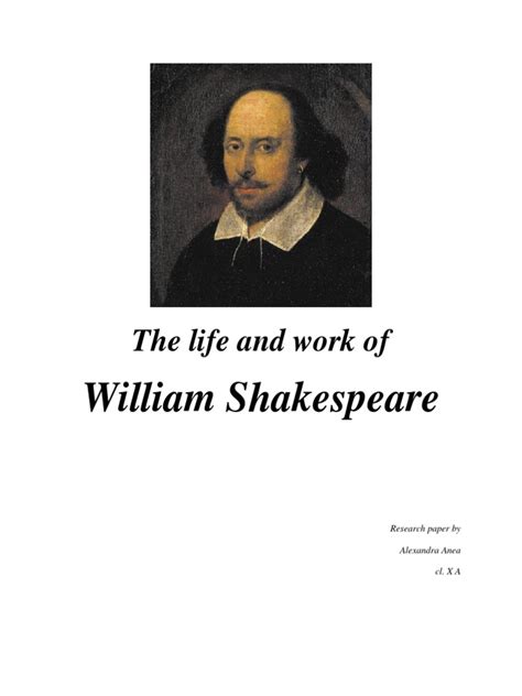 The Life And Work Of W Shakespeare English Renaissance William