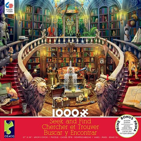 Ceaco Seek And Find Antique Library 1000 Piece Jigsaw Puzzle
