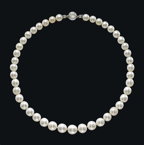 A Superb Late 19th Century Single Strand Natural Pearl And Diamond
