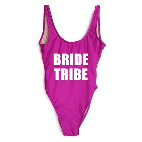 2017 Bride Tribe Women One Piece Swimsuit Sexy Letter Gold Print Swimwear Bachelor Bathing Suit
