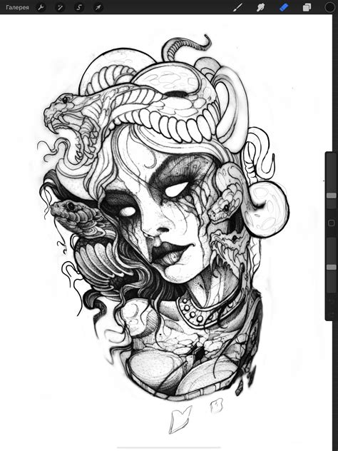 Medusa Tattoo Stencil Designs