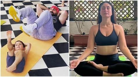 Happy International Yoga Day Jeh And Saif Ali Khan Do Yoga In Kareena