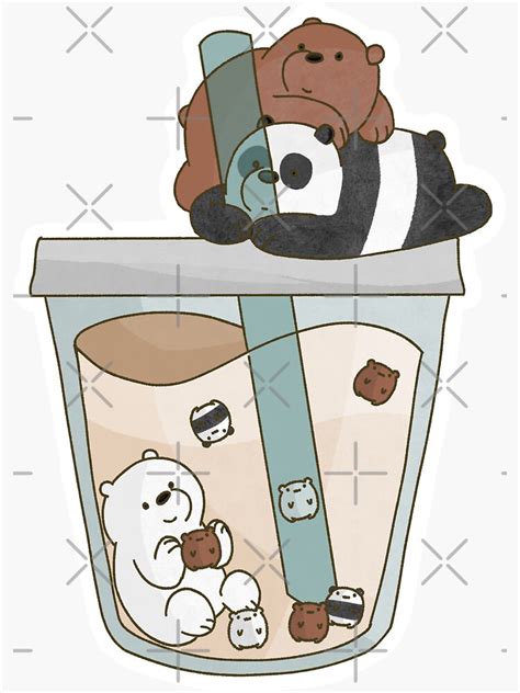 Download free we bare bears vector logo and icons in ai, eps, cdr, svg, png formats. "We Bare Bears Boba" Sticker by jasmineleung | Redbubble