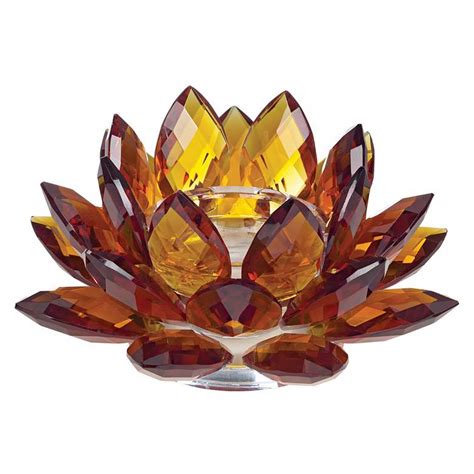 Maybe you would like to learn more about one of these? Amber Glass 9 1/4" Wide Crystal Lotus Candle Holder ...