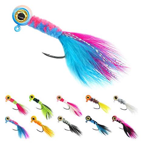 Crappie Jig Marabou Feather Jigs For Crappie Fishing Lures Kit 50 Pack