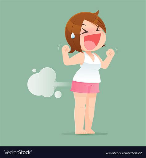 Woman Farting With Blank Balloon Royalty Free Vector Image