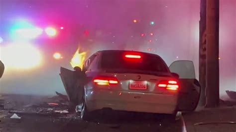 Stolen Car Pursuit In South Park Ends In Fiery Crash Nbc Los Angeles
