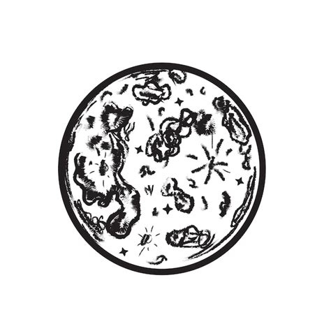 Premium Vector Moon Hand Drawn On White Background Grunge Texture