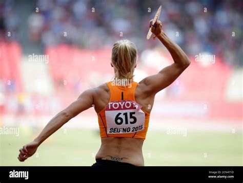 Netherlands Nadine Broersen Competes In The Javelin Event Hi Res Stock