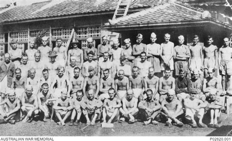 Nakama Japan 1945 A Group Portrait Of Prisoners Of War POWs At