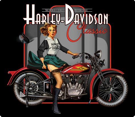 Vintage Harley Davidson Motorcycle Photo Advertisement Pinup Girl My Xxx Hot Girl
