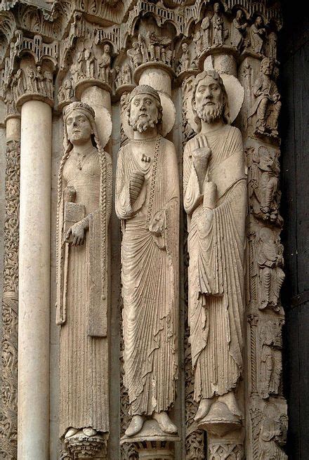 The Western Royal Portal At Chartres Cathedral Ca 1145 These