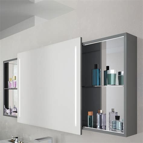 Vitra Memoria Illuminated Mirror Cabinet With Sliding Door Uk Bathrooms