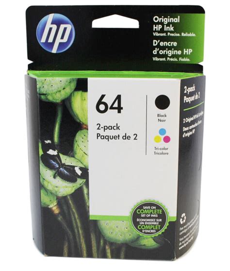 Hp 64 2pack Combo Ink Cartridges 64 Black And Color New Genuine Ebay