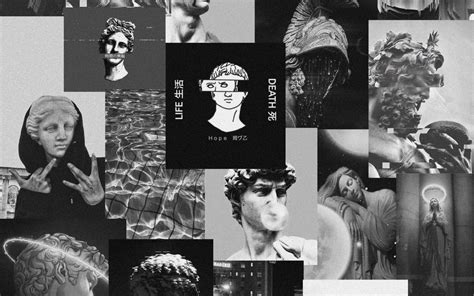 Black Aesthetic Collage Wallpaper For Laptop