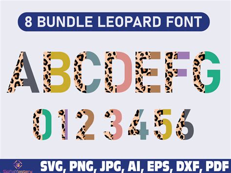 Half Leopard Font Svg Leopard Cheetah Half Print Font Letters Etsy