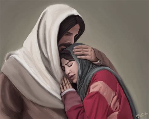 Jesus Holding Woman