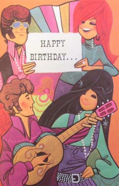 Groovy Birthday Happy Birthday Vintage Vintage Birthday Cards