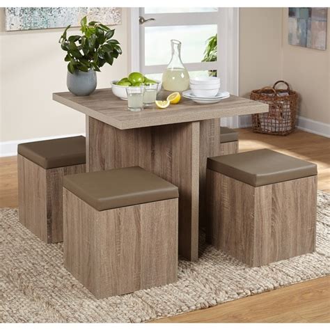 For residential use set includes table and 4 barstools features the panache of a pub with all comfort and convenience of full scale dining. Shop Simple Living 5-piece Baxter Dining Set with Storage ...