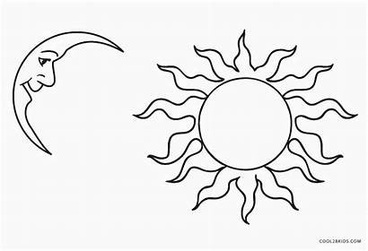 Pages Sun Coloring Moon Template Fun Drawing