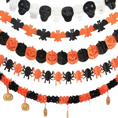 New Fashion Halloween Paper Garland Decorations Pumpkin Bat Ghost