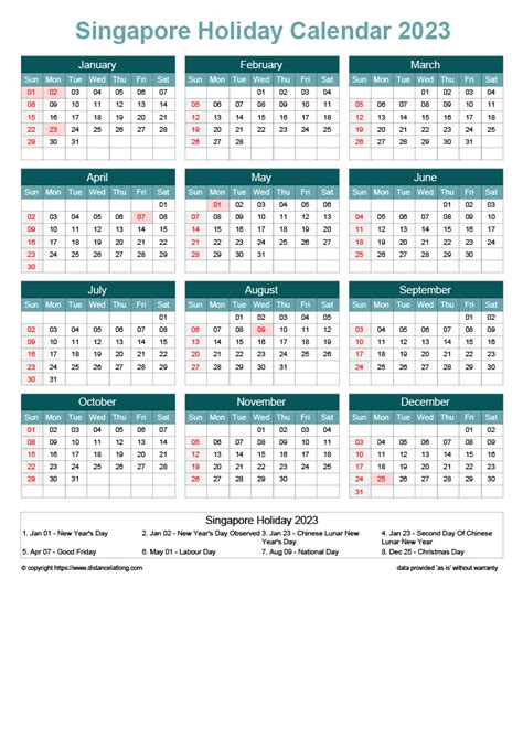 Download Free Printable 2023 Monthly Calendar With Singapore Holidays