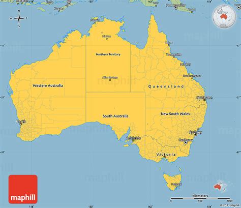 Savanna Style Simple Map Of Australia Gambaran