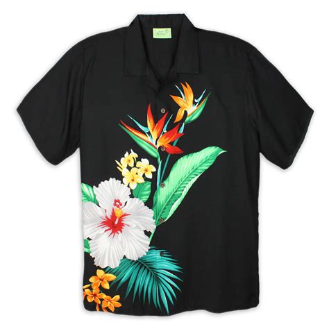 Hawaiian Shirt Tropic Cascade Black