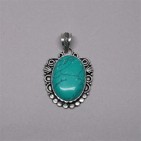 Tibetan Turquoise Vintage Style Natural Gemstone Solid Sterling