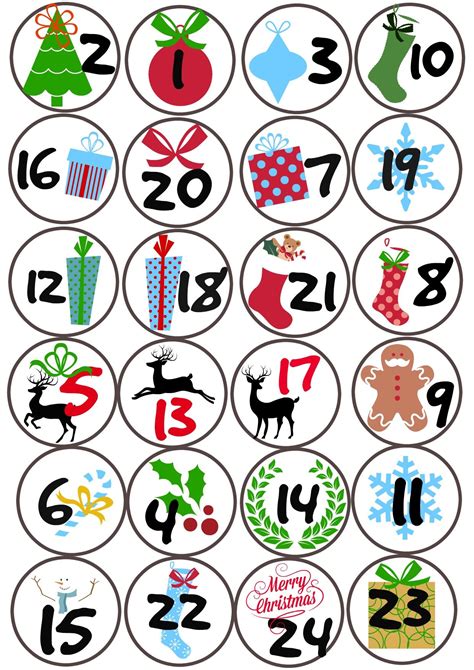 Pegatinas Calendario De Adviento Para Imprimir Calendario Jul 2021
