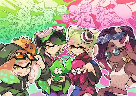 Inkling Inkling Girl Callie Octoling Marie And More Splatoon And More Drawn By