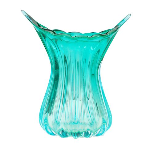 It's a large statement piece and perfect for a mid. Teal Murano Vase Rental | Event Decor Rental