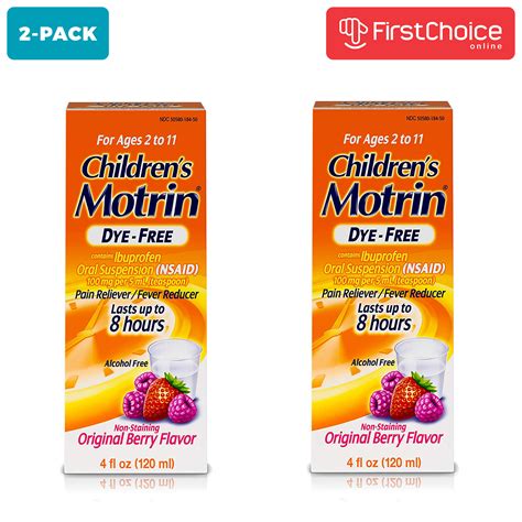 Childrens Motrin Pain Reliever And Fever Reducer 4 Oz Pack 2 Ebay