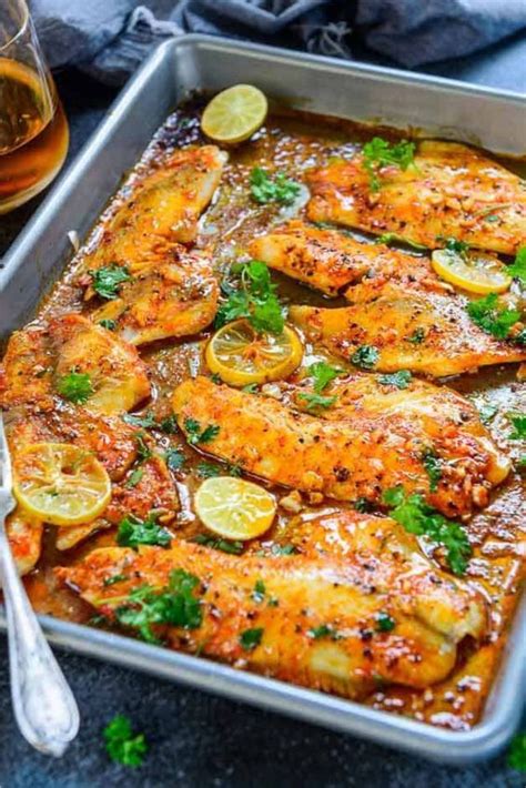 Spicy Lemon Garlic Baked Tilapia Fillet Healthy Eating Recipes Update