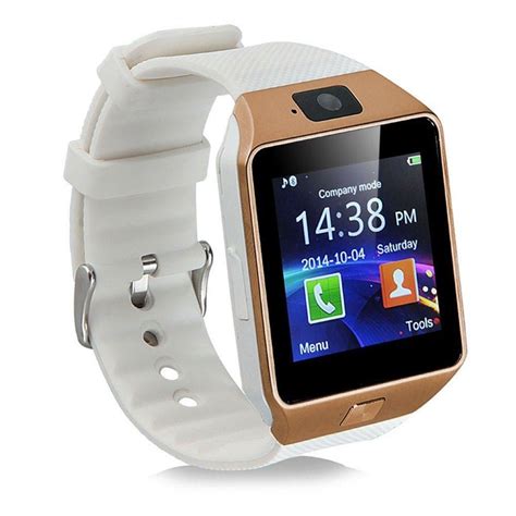 Padgene Dz09 Universal Bluetooth Smart Watch With Camera Gold White