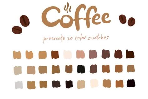 Coffee Shop Color Palette Procreate Palette Coffee Aesthetic Ec