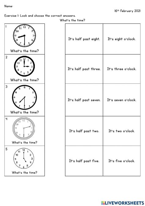 Telling The Time Exercise Worksheets Worksheetsday