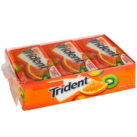 Trident Tropical Twist Sugar Free Gum 14 Piece Pack 144case