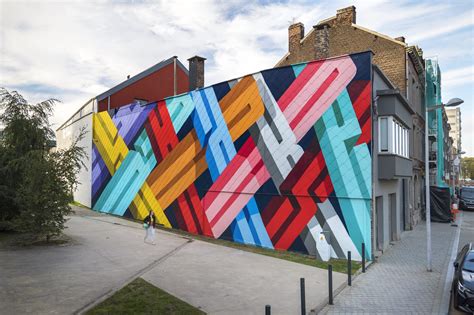 Vibrant Letters Drift and Twist in Bold Typographic Murals by Pref