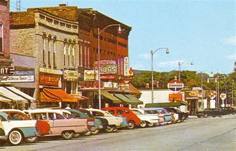 Frankfort Mi Great 1950s Downtown Main Street View Curteich Card Tc4