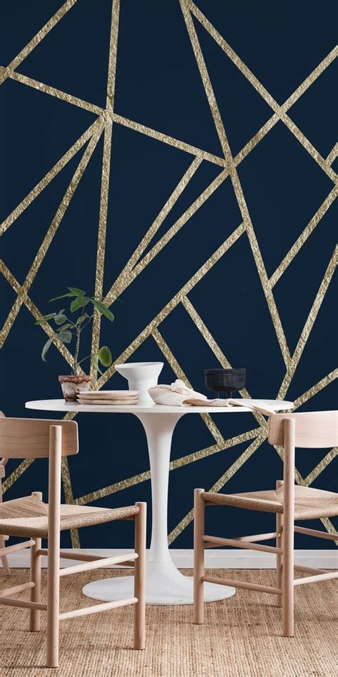 Tons of awesome blue and gold wallpapers to download for free. Classic Dark Blue Gold Geo 1 Wall mural | Dark blue ...