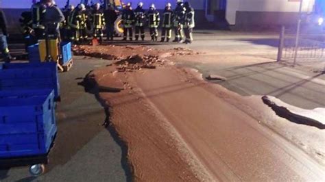 Streets Of German Town Covered With Chocolate After Factory Leak