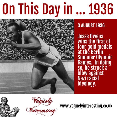 On This Day In 1936 Jesse Owens Wins His First Gold In Berlin