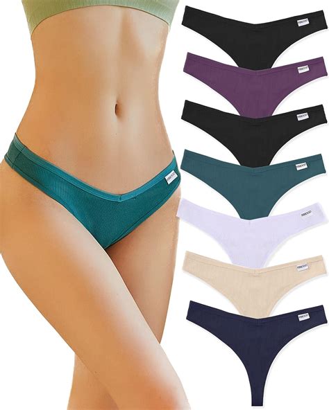 Comprar Finetoo Pack Womens Thongs Underwear Cotton Breathable Low