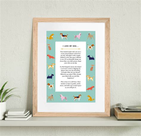 I Love My Dog Poem Print By Over And Over