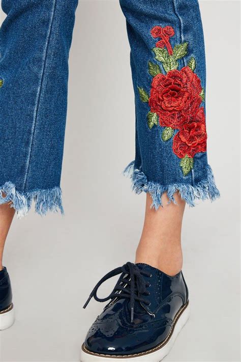Rose Embroidered Jeans Rose Embroidered Jeans Embroidered Jeans