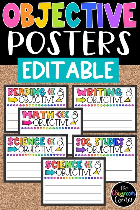 Printable Learning Objective And Learning Target Posters For A Variety Of