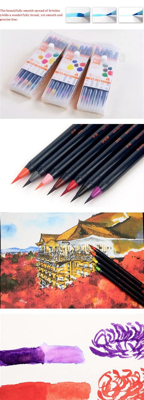 Akashiya Sai Watercolor Brush Pen 5 20 Colors Set Watercolor Brush
