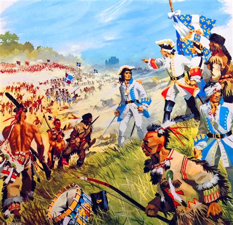 French General Montcalm Leading The French Army And Allied Indian